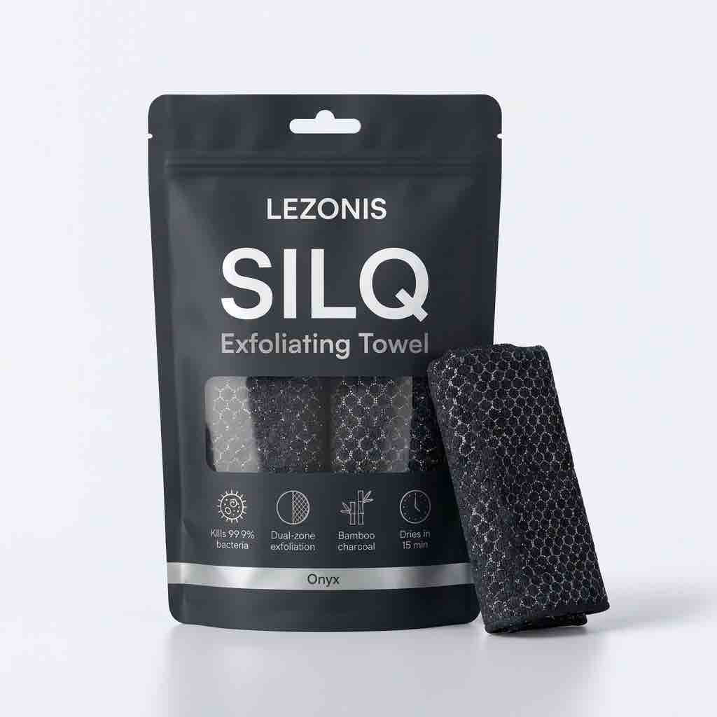 LEZONIS Silq™ Exfoliating Antibacterial Shower Towel