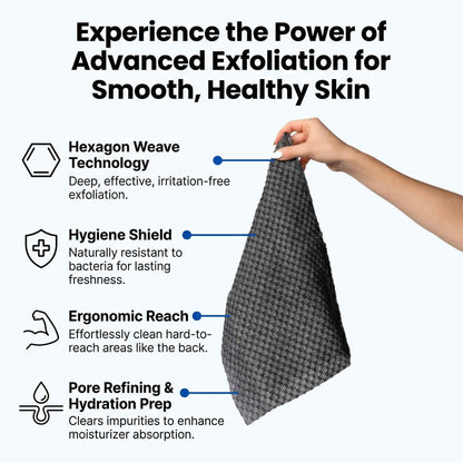 LEZONIS Silq™ Exfoliating Antibacterial Shower Towel